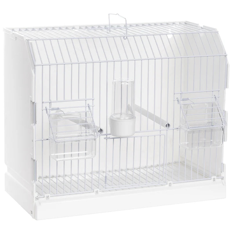 Exposition Cage 3 Doors White Grid High Feeders Position