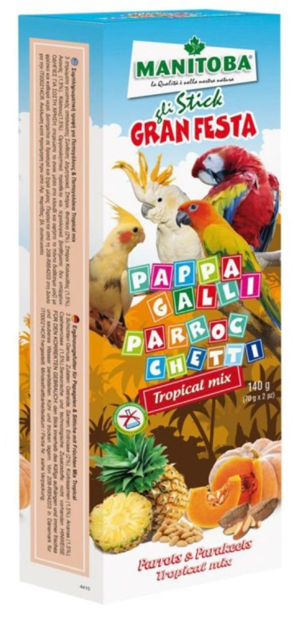 PAPPAGALLI E PARROCCH ETTI TROPICAL MIX STICK