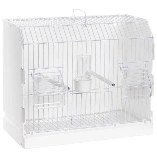 Exposition Cage 3 Doors White Grid High Feeders Position