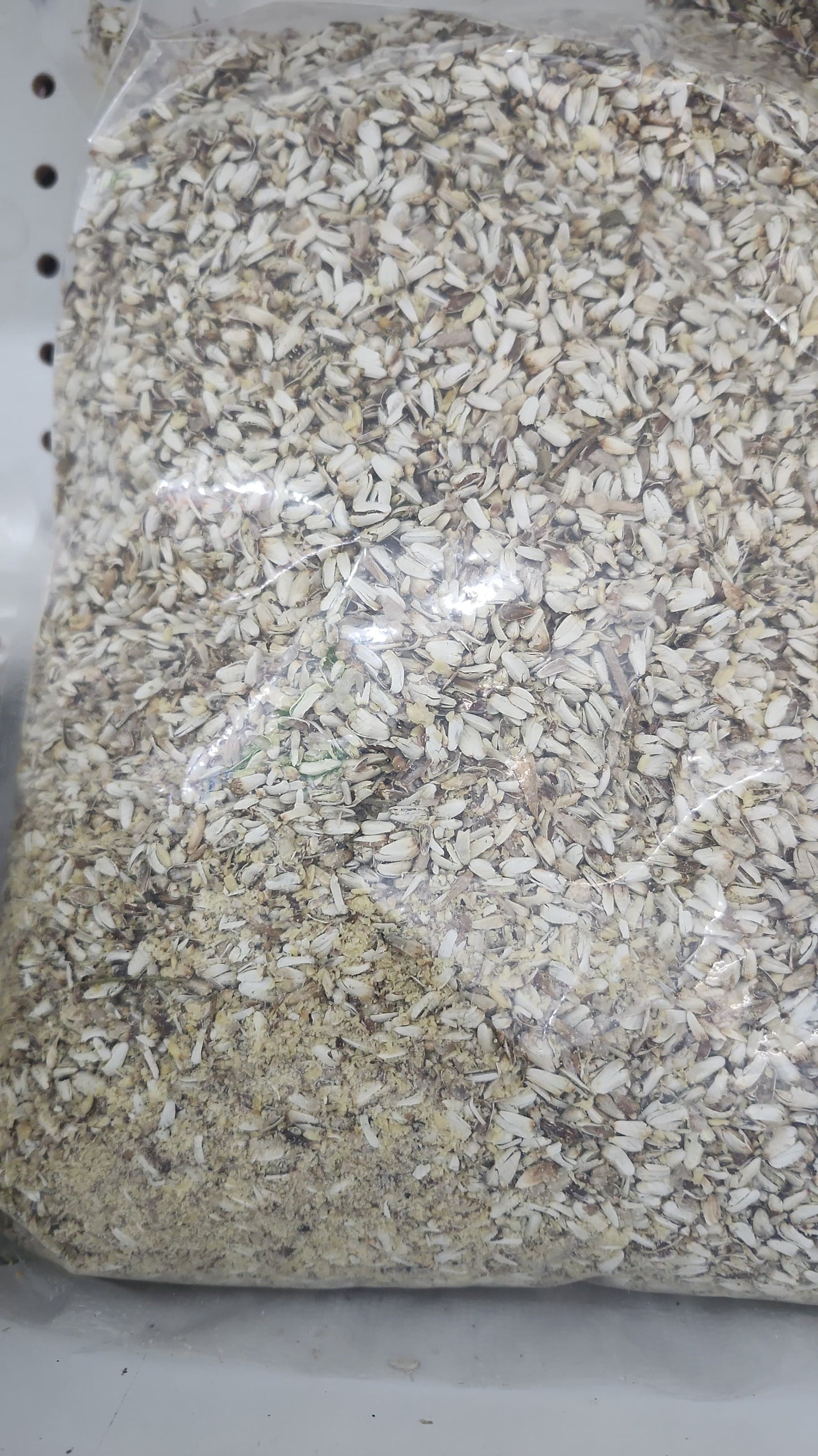 Crushed safflower seed